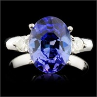 14K Gold 3.07ct Tanzanite & 0.30ctw Diamond Ring