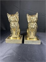 Solid Brass Cat Book Ends
