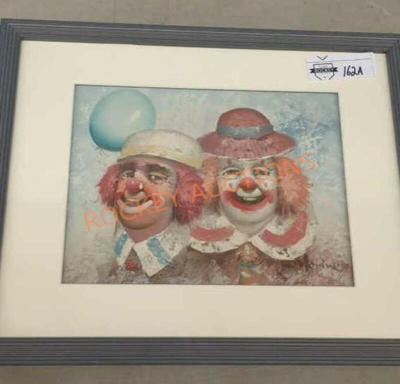 Framed Art Happy Clowns by W Moninet