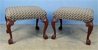 Two Baker "Historic Charleston" Chippendale Stools