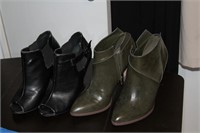 Two pairs of leather shoes, slightly worn