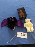 Teddy Bear Ornament, Ty Bear, Bat