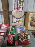 Christmas wrap, bags, boxes, ribbons, cards etc