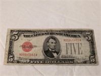 1928E Five Dollar Red Seal