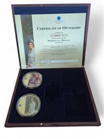 Princess Diana medallion collection. In wooden