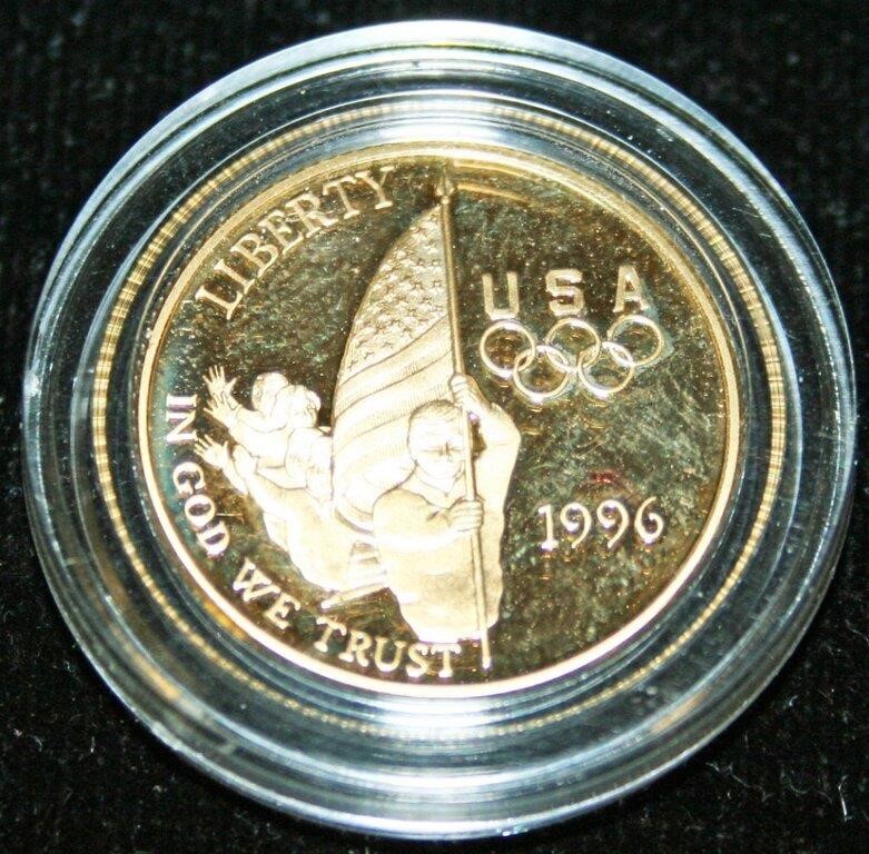 1996 5$ Olympic Gold Coin - Flag Carrier