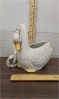 Duck planter,ceramic.  6.25in x 6.5in