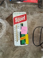 VTG Squirt soda thermometer tin sign