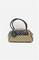 Authentic Gucci Hand Bag Light Brown Canvas