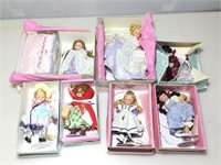 Madame Alexander collectible dolls in boxes.