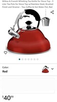 Willow & Everett Whistling Tea Kettle for Stove