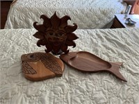 Wooden Turtle, Sun (Clock), Fish Tray Decor