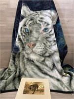 Bengal Tiger Blanket & Etching