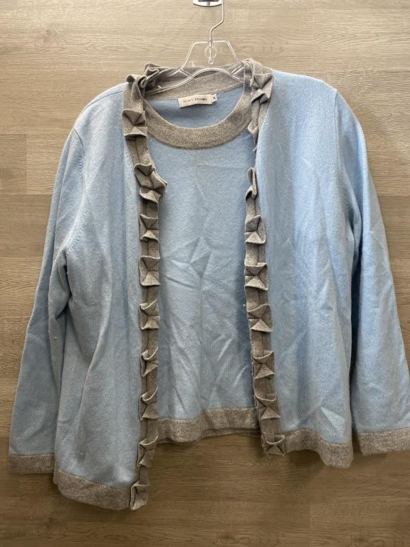 Monte Kashmir 100% Cashmere Sweater Set Sz XL