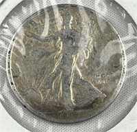 1917-D Walking Liberty Silver Half Dollar, US 50c