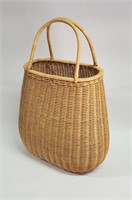 VINTAGE HAND WOVEN LADIES BASKET PURSE, HANDBAG