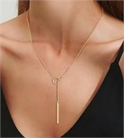 Bar Vertical Lariat drop Necklace