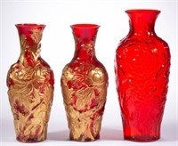 PHOENIX-CONSOLIDATED ART GLASS VASES, LOT OF