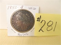 1892s Morgan Silver Dollar - VF20 - Key Date
