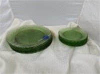 Green Glassware-Plates & Dessert Plates