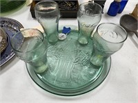 5 pcs-4 Coca Cola Glasses w/Serving Tray