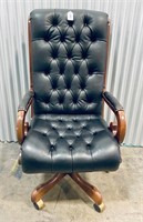 High Back Traditional Tufted Leather Office Chair
