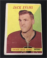 1958 Topps Hockey Card Jack Evans