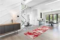 Abstract Design Hallway Runner Rug Red 31x3