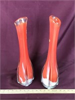 Beautiful Matching Art Glass Vases