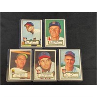 (5) 1952 Topps Baseball Cards Nice Shape