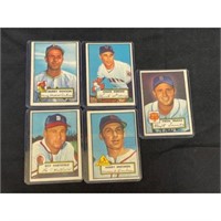 (5) 1952 Topps Baseball Cards Mid Grade