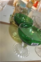 GREEN GLASS SORBET BOWLS