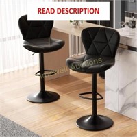 Nalupatio Modern Bar Stools Set of 2  Black