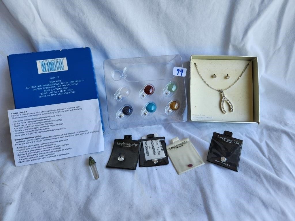 Wishbone necklace, earrings, & more