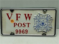 VTG EMBOSSED VFW POST 9969 FRONT LICENSE PLATE