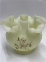 Fenton Signed Custard Glass Hand Painted Dish