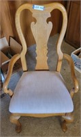 Wood Arm Chair w/ Fabric Seat