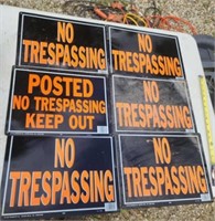 6 no trespassing signs