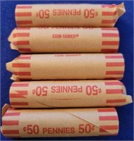 5 Rolls of Wheat Pennies