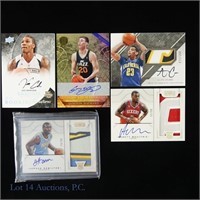 5 NBA Relic And Signed Cards