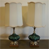 BLUE MOUNTAIN POTTERY TABLE LAMP PAIR