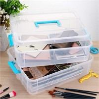 JuxYes 6-Tiers Stack Carry Storage Box With Handle