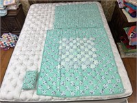 Handmade Child’s/Baby Quilt Set #104 Green Floral