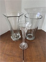 Glass Vases (one is Hoosier Glass)