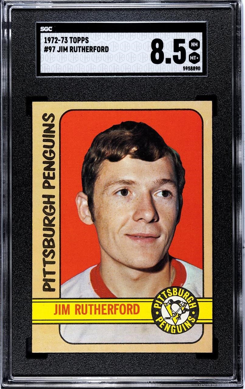 1972 Topps Hockey #97 Jim Rutherford (RC) SGC 8.5
