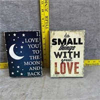 Lot of 2 Inspirational Wall Hangings