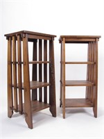 Pair of Arts and Crafts Oak Magazine Stands