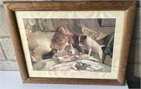 Praying Girl, Dog & Kitten Picture (Signed)