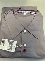color grey Men's Slim Fit Dress Shirt Plaid Collar