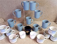 COLLECTION OF COFFEE MUGS CUPS CORNING GIBSON